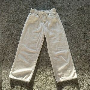 White Textured Pants